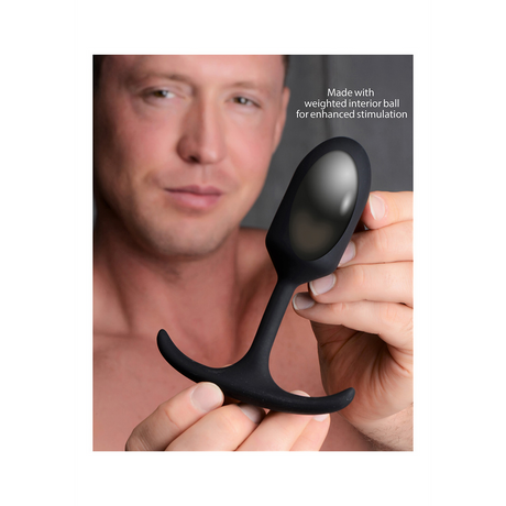 Analplug Premium Silikon mit Gewicht Schwarz