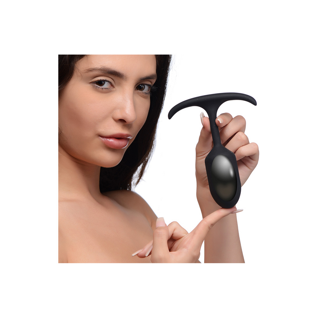 Analplug Premium Silikon mit Gewicht Schwarz