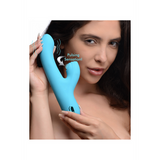 Rabbit-Vibrator Silikon pulsierend Grün 10,9 x Ø 3,5 cm