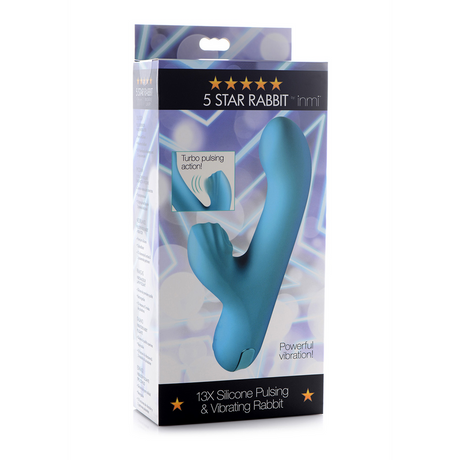 Rabbit-Vibrator Silikon pulsierend Grün 10,9 x Ø 3,5 cm