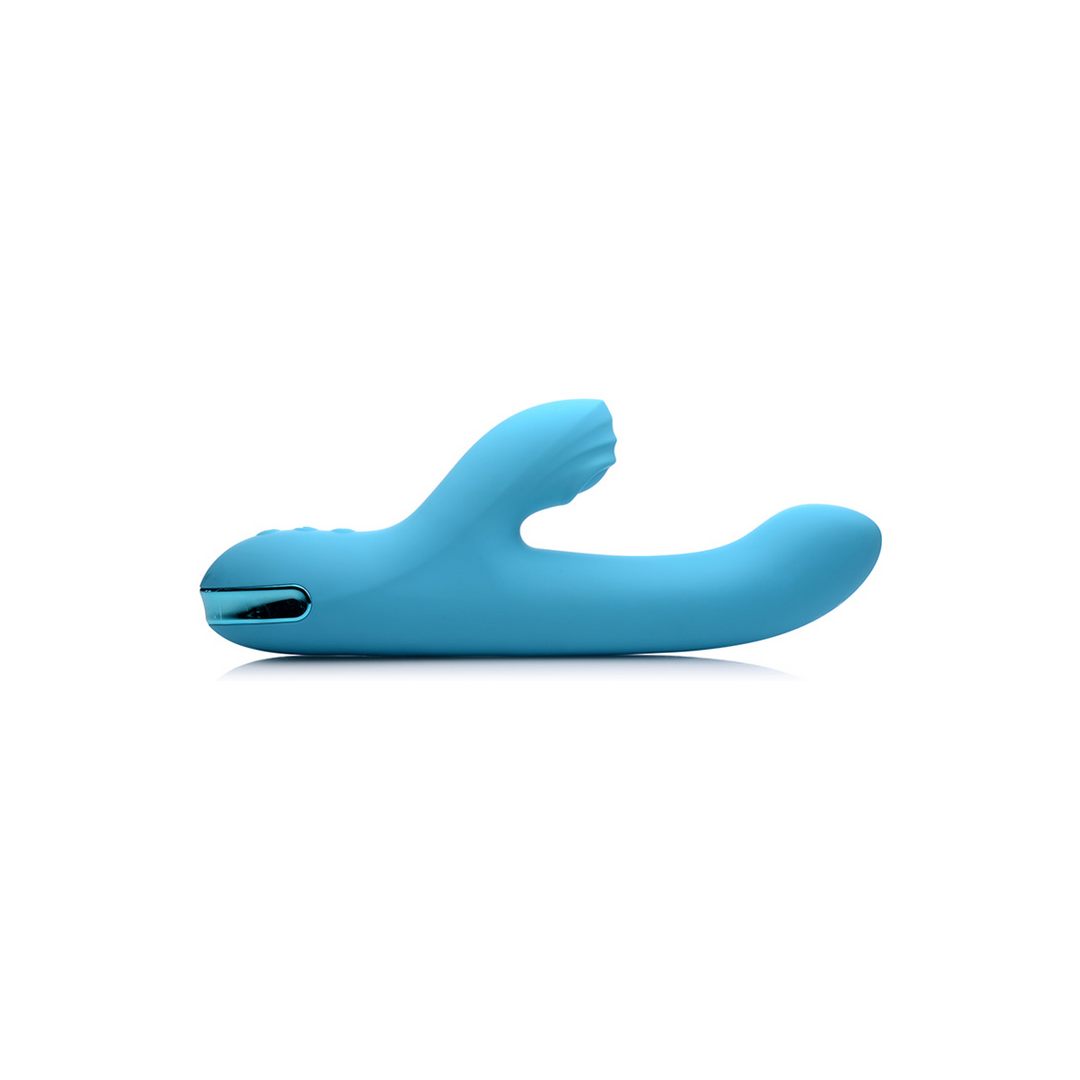 Rabbit-Vibrator Silikon pulsierend Grün 10,9 x Ø 3,5 cm