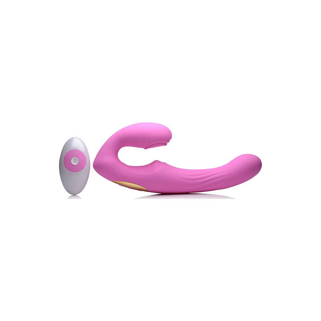 Strap-on U-Pulse Silikon pulsierend und vibrierend ohne Gurt Pink 13,7 x Ø 3,5 cm
