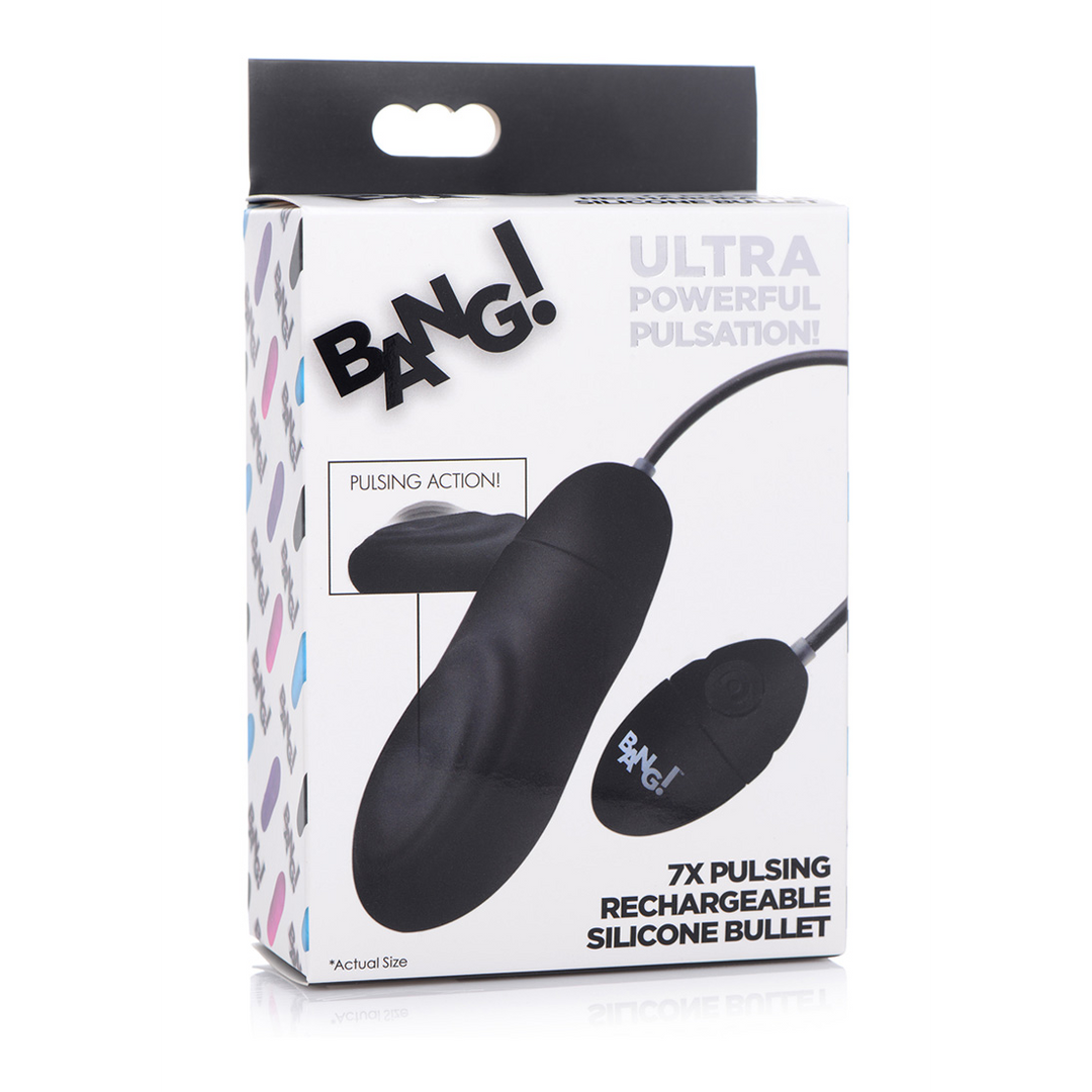 Bullet-Vibrator pulsierend Silikon mit Akku Schwarz 26 x Ø 3 cm