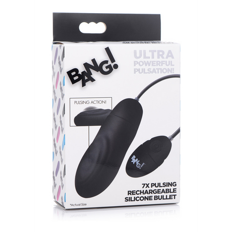 Bullet-Vibrator pulsierend Silikon mit Akku Schwarz 26 x Ø 3 cm