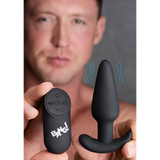 Analplug vibrierend Silikon mit Fernbedienung Schwarz 8,9 cm