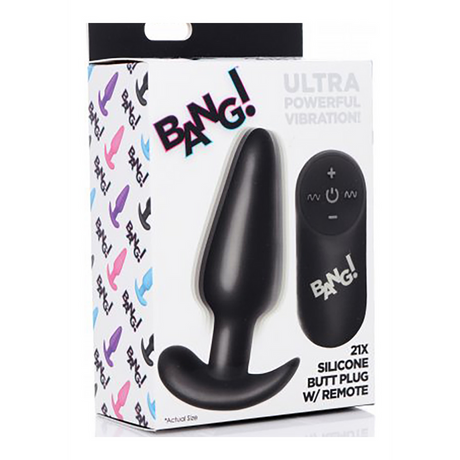 Analplug vibrierend Silikon mit Fernbedienung Schwarz 8,9 cm