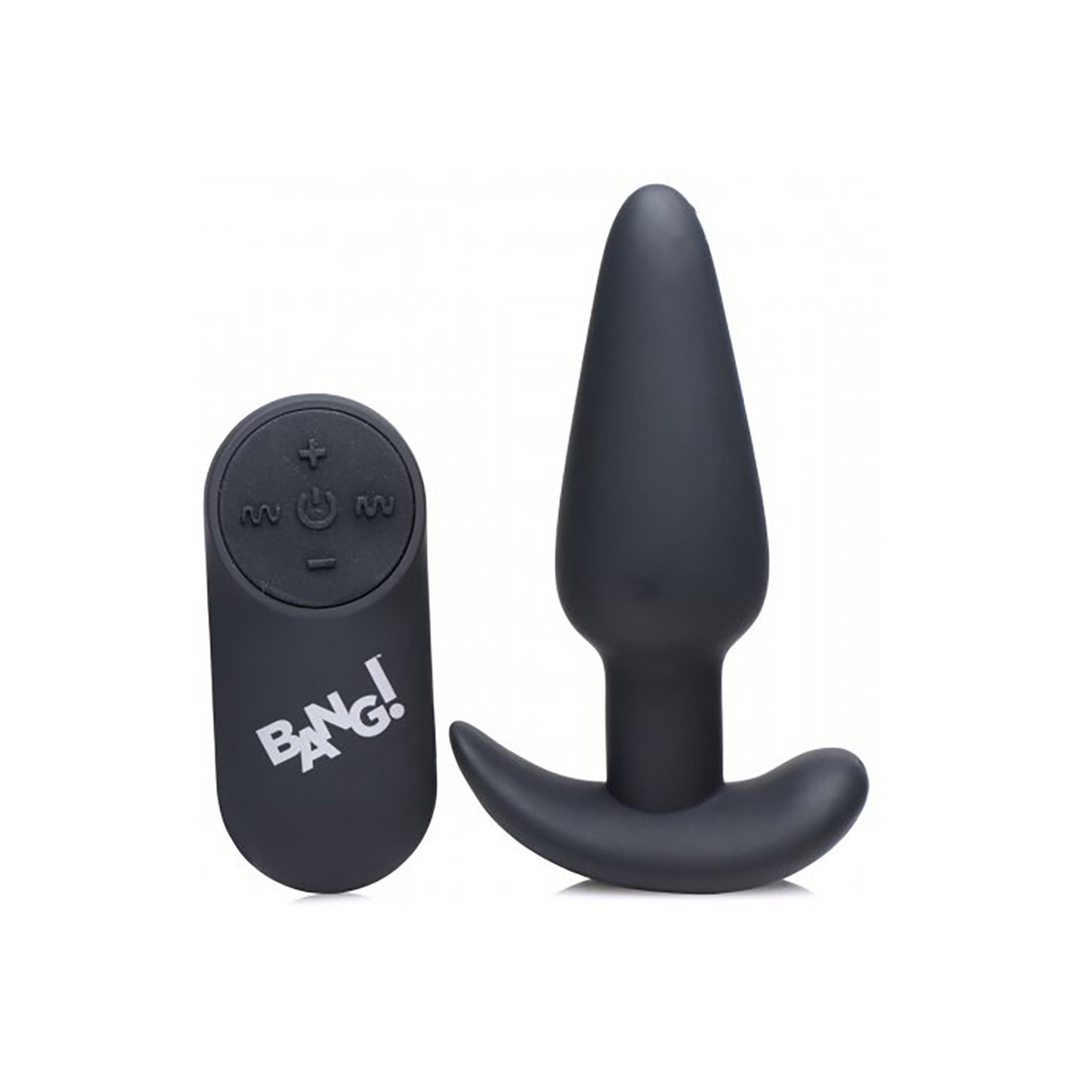 Analplug vibrierend Silikon mit Fernbedienung Schwarz 8,9 cm