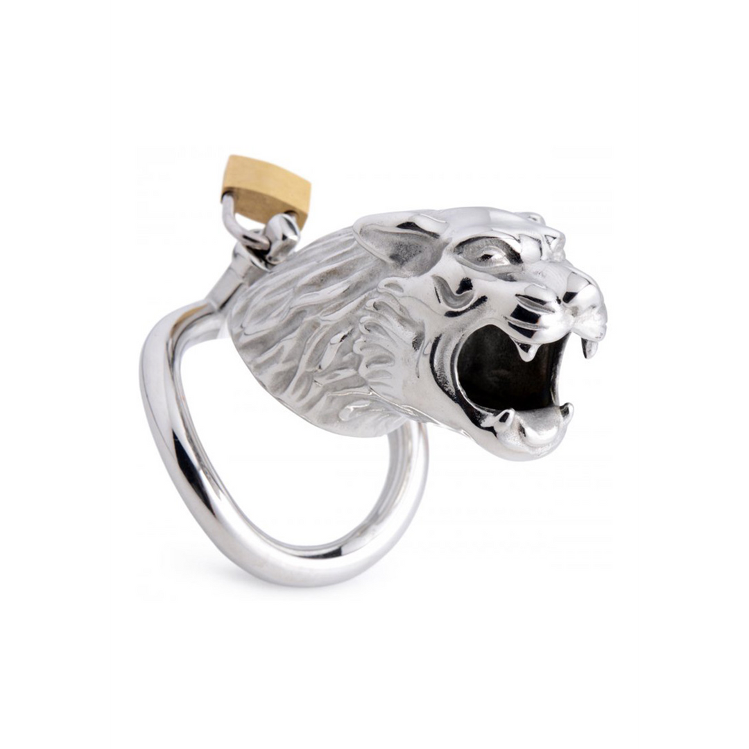 Peniskäfig Tiger King abschließbar Silber 9,6 cm