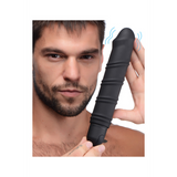 Bullet-Vibrator XL mit gewirbelter Silikonhülle Schwarz 20,3 cm