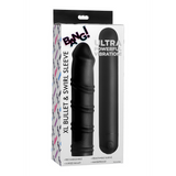 Bullet-Vibrator XL mit gewirbelter Silikonhülle Schwarz 20,3 cm