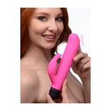 Bullet-Vibrator XL mit Rabbit-Silikonhülle Pink 14,7 cm