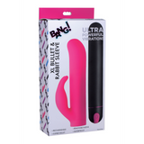 Bullet-Vibrator XL mit Rabbit-Silikonhülle Pink 14,7 cm