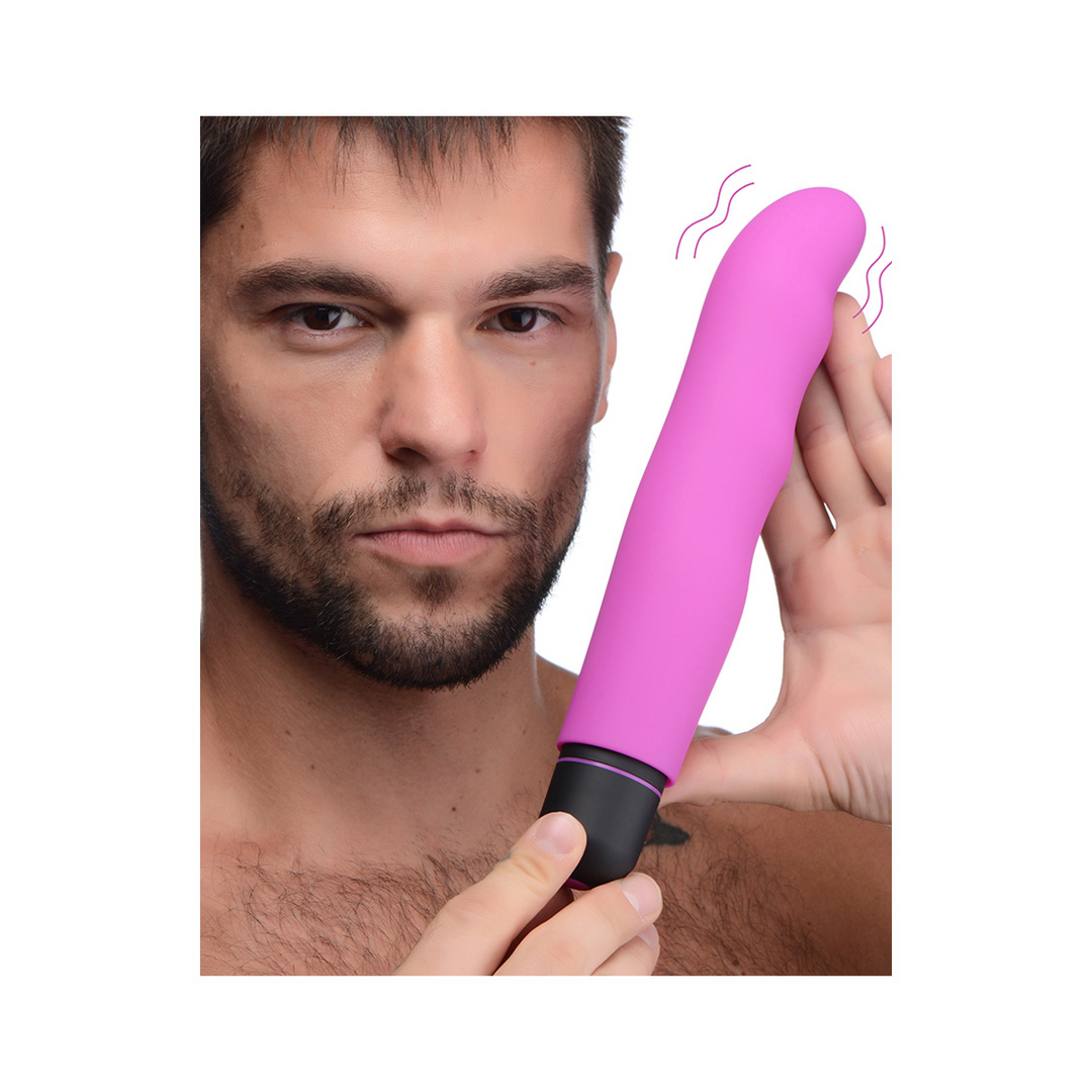 Bullet-Vibrator XL mit gewellter Silikonhülle Violett 20,8 cm