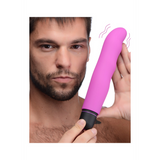 Bullet-Vibrator XL mit gewellter Silikonhülle Violett 20,8 cm