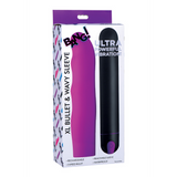 Bullet-Vibrator XL mit gewellter Silikonhülle Violett 20,8 cm