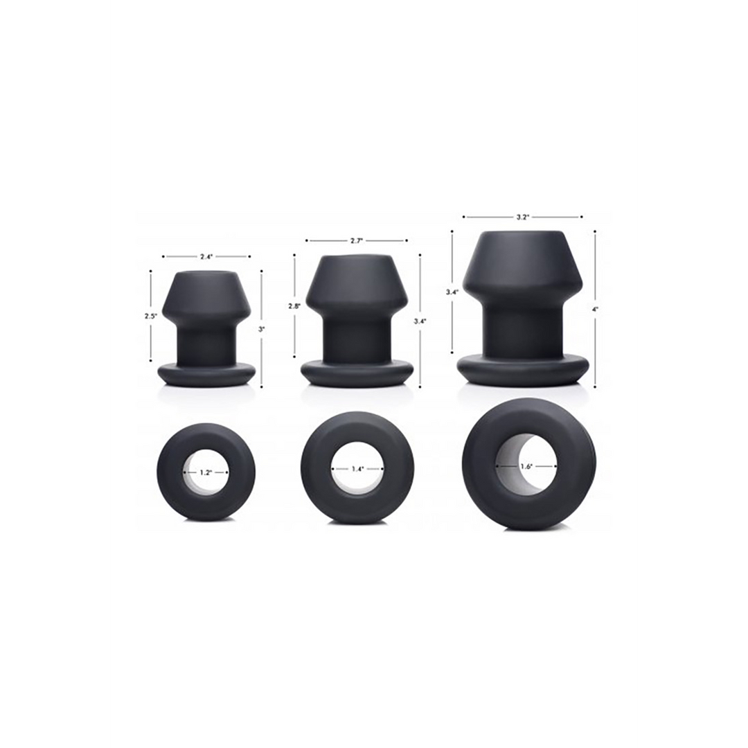 Anal-Dehnungsset Gape-Grommets hohl Schwarz
