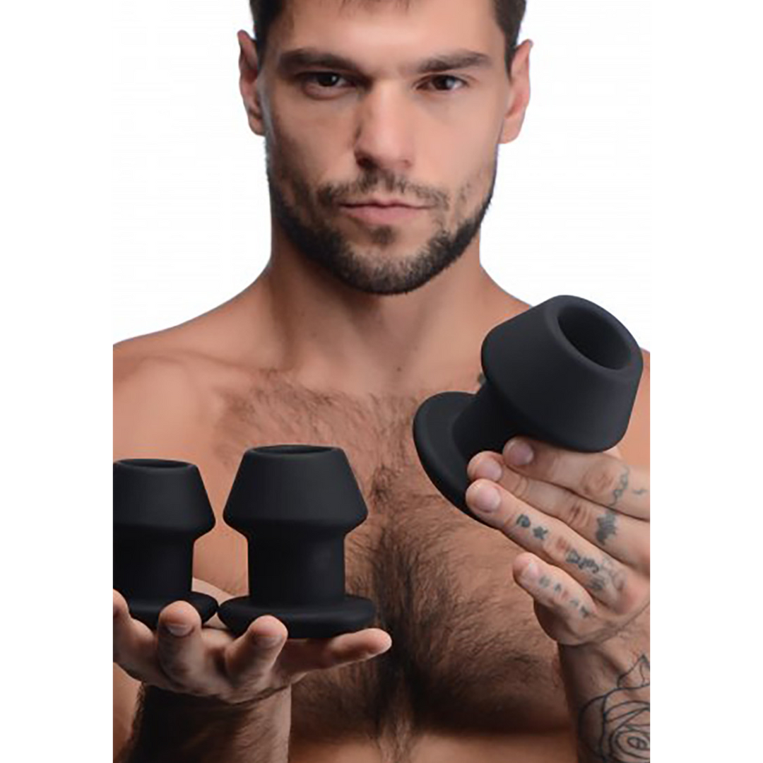 Anal-Dehnungsset Gape-Grommets hohl Schwarz