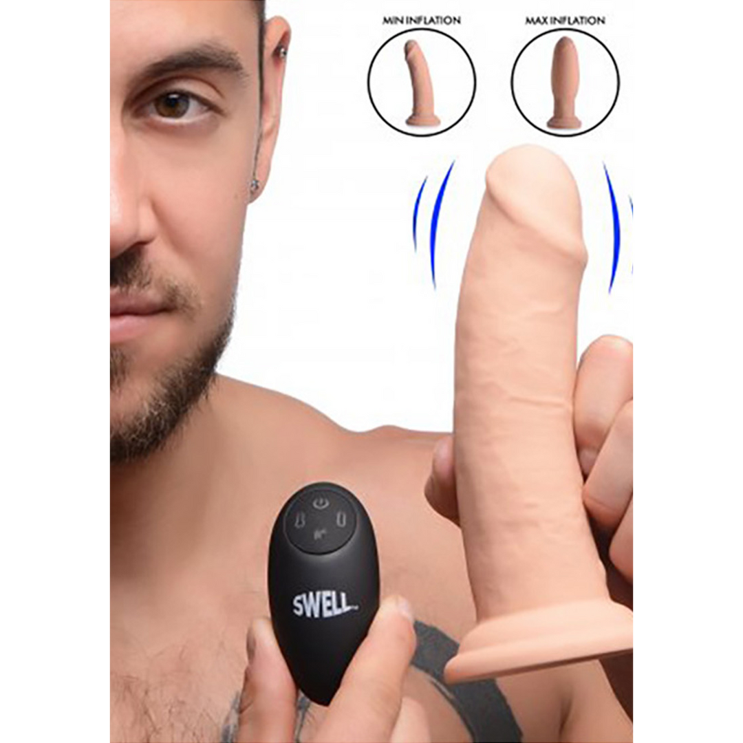 Realistischer Vibrator Swell aufblasbar Silikon Hautfarbe 15,8 cm