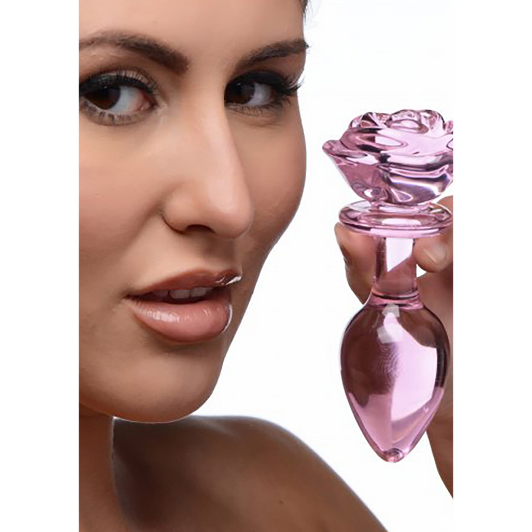 Analplug Rose Glas Pink