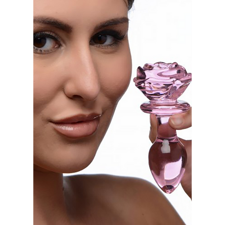 Analplug Rose Glas Pink