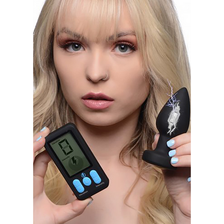 Analvibrator E-Stim Pro Silikon mit Fernbedienung Schwarz 8,1 cm