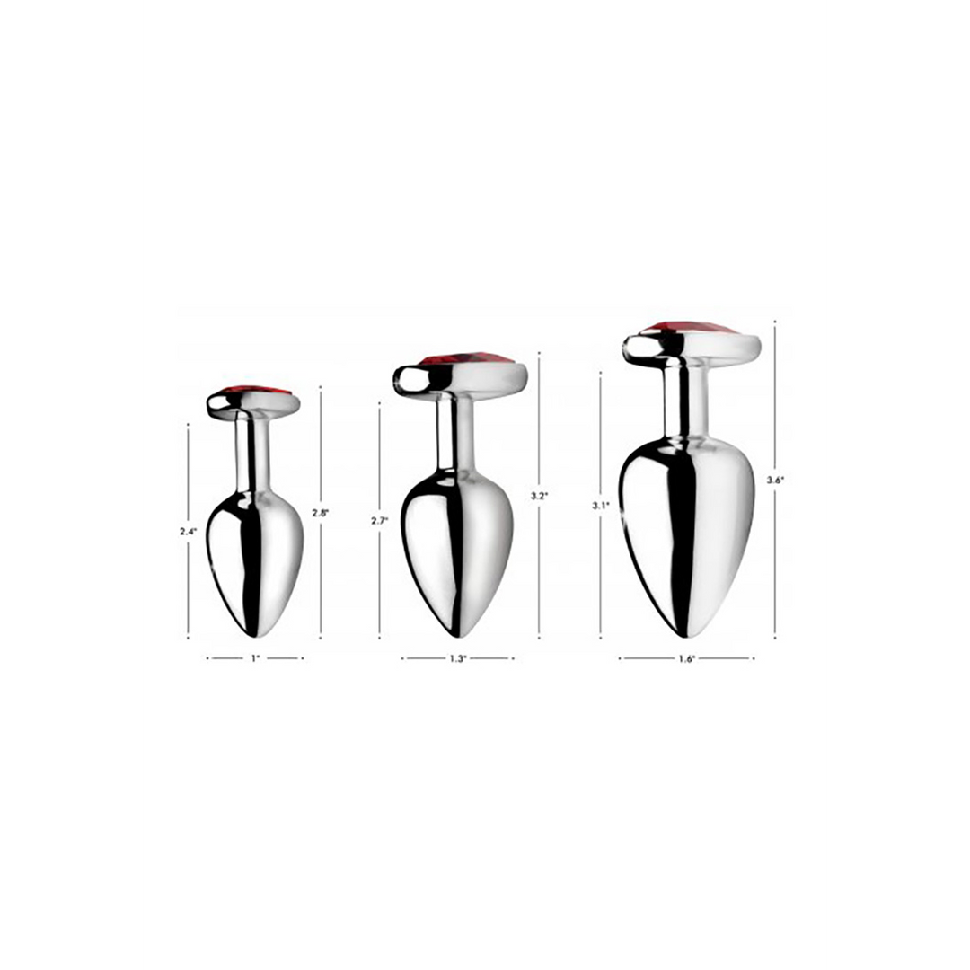 Analplug-Set Herz Rot