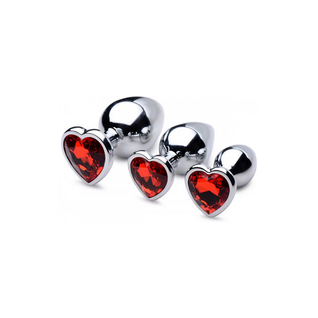 Analplug-Set Herz Rot