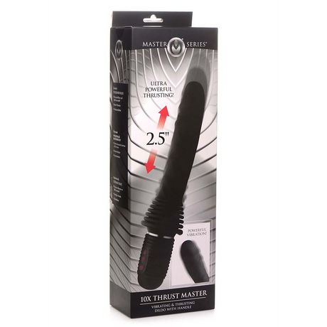 Realistischer Vibrator Thrust Master stoßend mit Griff Schwarz 17,8 cm