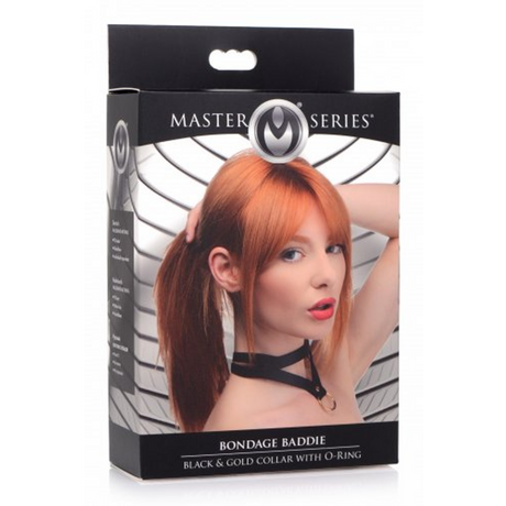 Halsband Bondage Baddie mit O-Ring Schwarz 48 cm