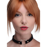 Choker Kinky Kitty mit Ring PU-Leder Schwarz