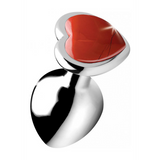 Analplug Jaspis Herz Rot 6,8 cm