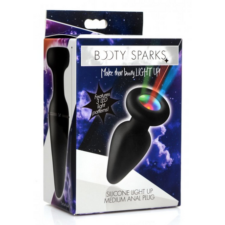 Analplug Silikon leuchtend Schwarz