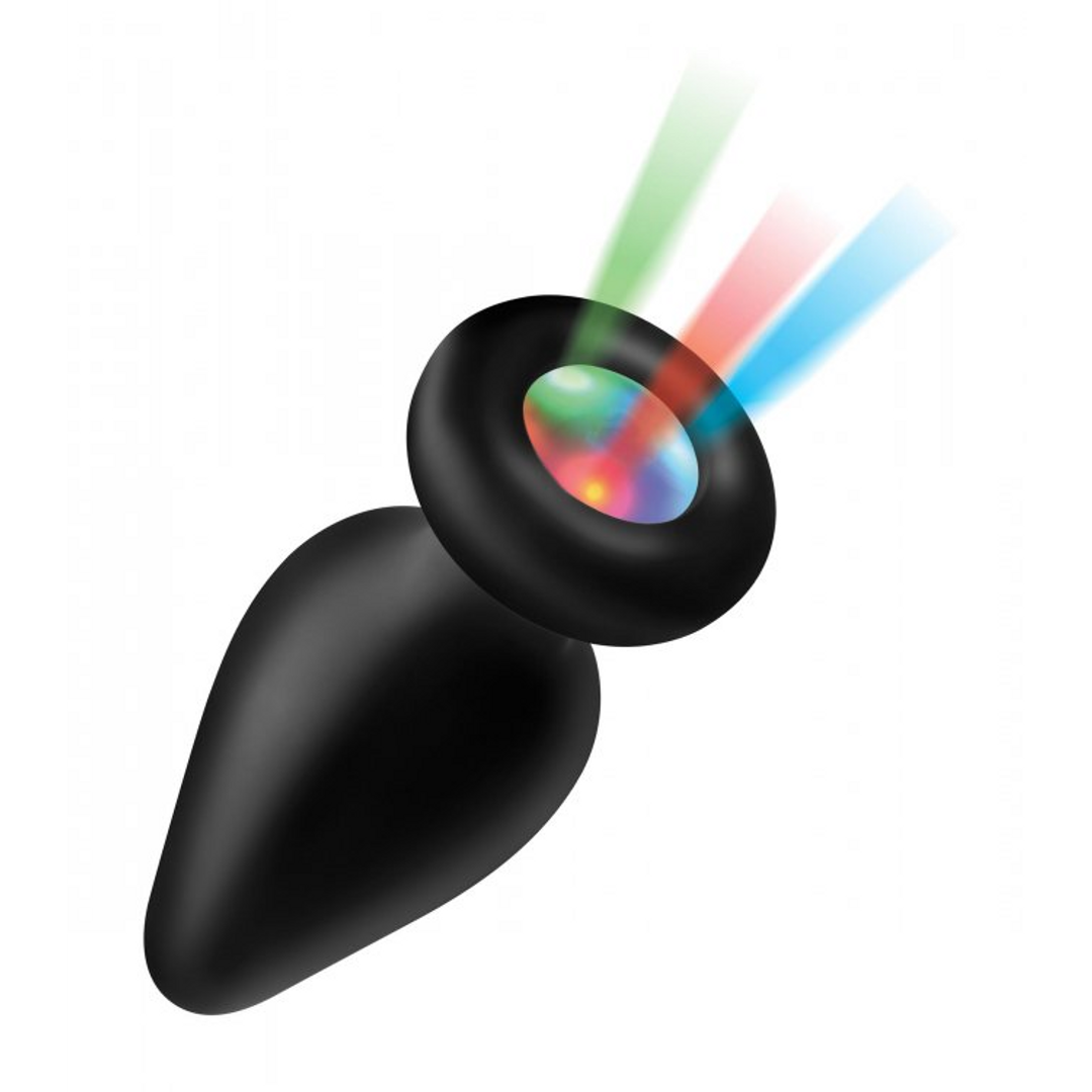 Analplug Silikon leuchtend Schwarz