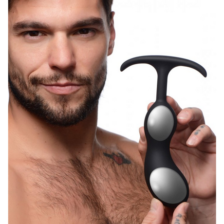 Prostata-Stimulator Premium Silikon mit Gewicht Schwarz