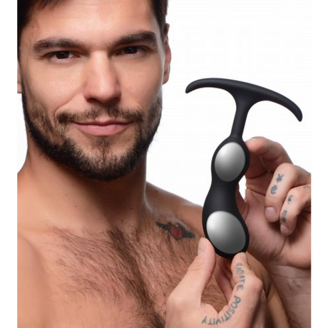 Prostata-Stimulator Premium Silikon mit Gewicht Schwarz