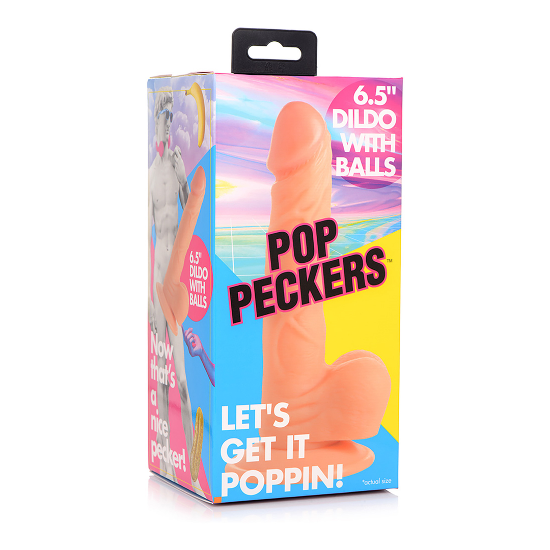 Dildo Pop mit Hoden Hautfarbe