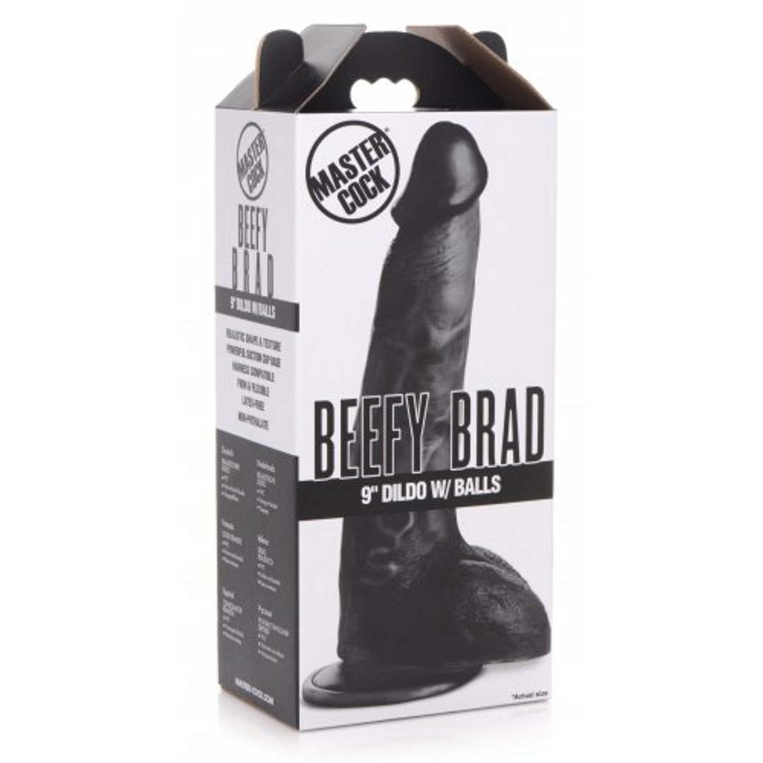 Dildo Beefy Brad mit Hoden Schwarz 18,4 cm