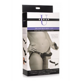 Dildo Doppel Diva mit Harness und Fernbedienung Schwarz 14 cm