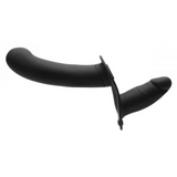 Dildo Doppel Diva mit Harness und Fernbedienung Schwarz 14 cm
