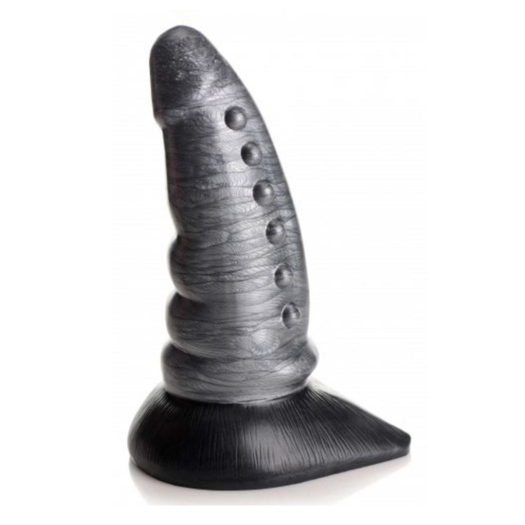 Dildo Beastly konisch mit Noppen Silikon Silber 17,8 cm