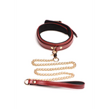 Bondage-Set 6 Teile mit Handschellen, Halsband und Gürtel Rot