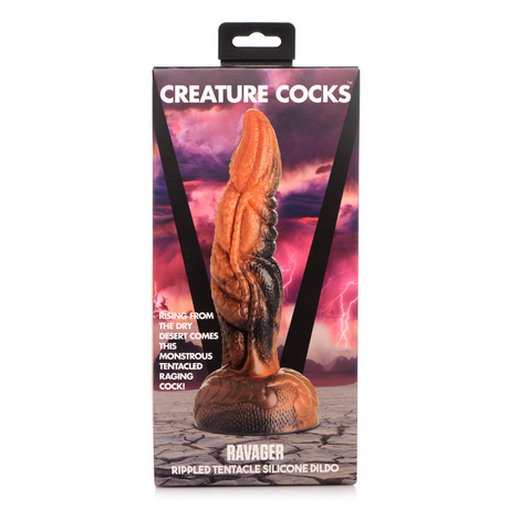 Dildo Ravager gewellte Tentakel Silikon Orange 16,5 cm