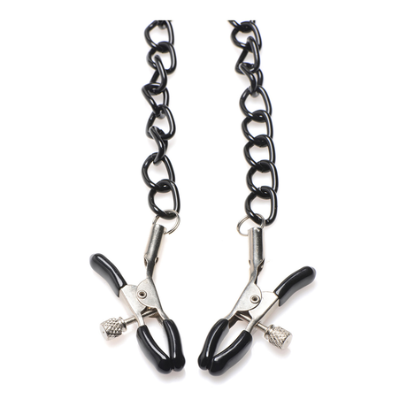 Nippelklemmen Verführerin mit Halsband Schwarz 16 cm