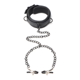 Nippelklemmen Verführerin mit Halsband Schwarz 16 cm