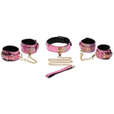 Fesselset Schlangenprint Pink