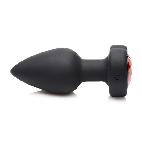 Analplug Herz vibrierend Silikon mit Fernbedienung Rot 7,4 cm
