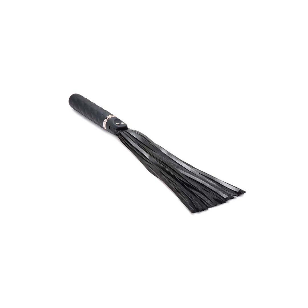 Dildo Vibra-Lasher vibrierend mit Flogger Silikon Schwarz 13,3 cm