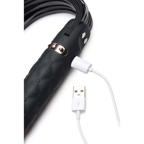 Dildo Vibra-Lasher vibrierend mit Flogger Silikon Schwarz 13,3 cm