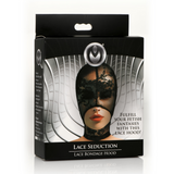 Bondage-Maske aus Spitze Schwarz 24 cm