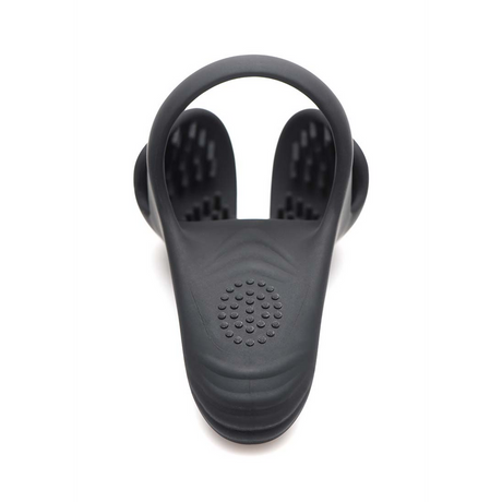 Penis- und Hodenring Silikon mit Fernbedienung Schwarz 10,5 cm
